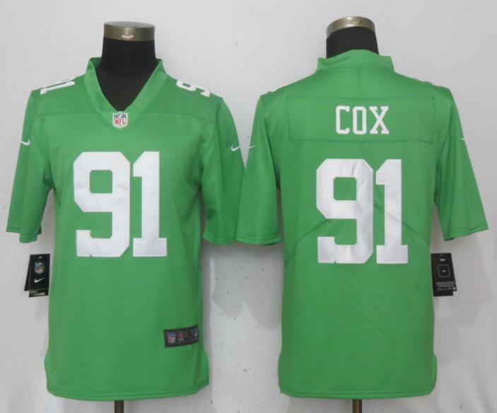 Men Philadelphia Eagles #91 Cox Wentz Green Vapor Untouchable Nike Limited NFL Jerseys->->NFL Jersey
